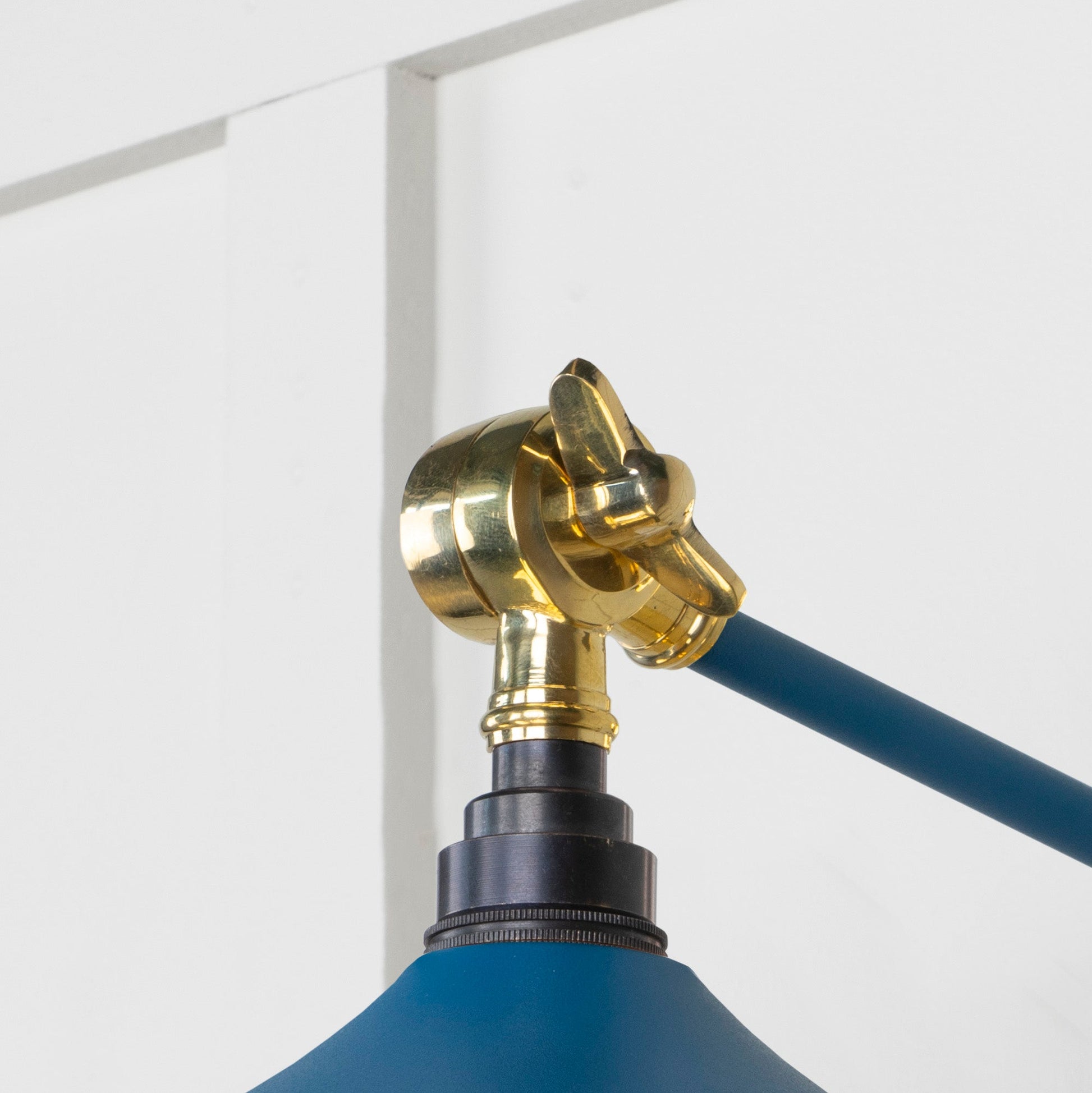 Smooth Brass Flora Wall Light Upstream, Detailed close up view of pendant.