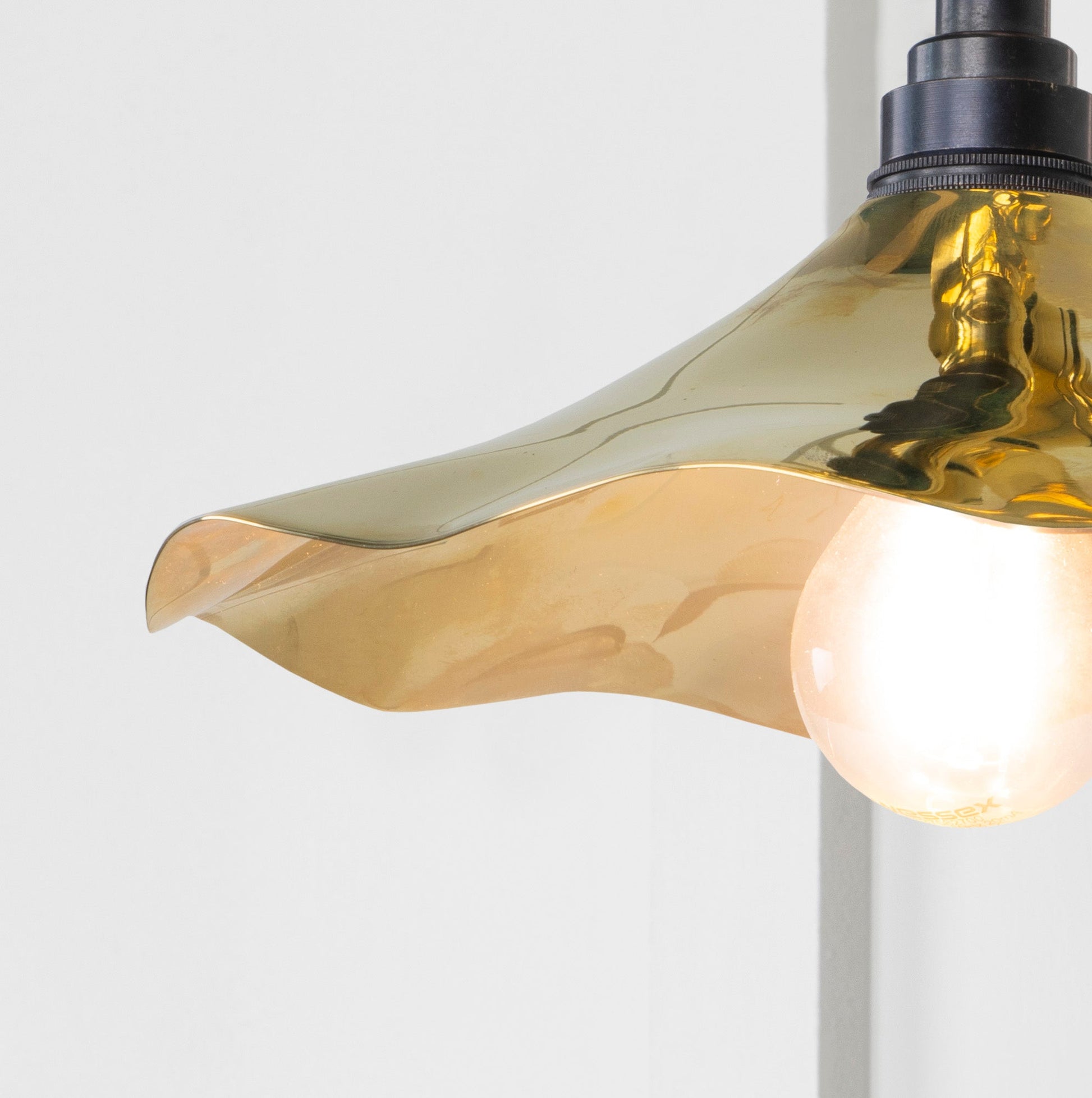 Smooth Brass Flora Wall Light , Underside.