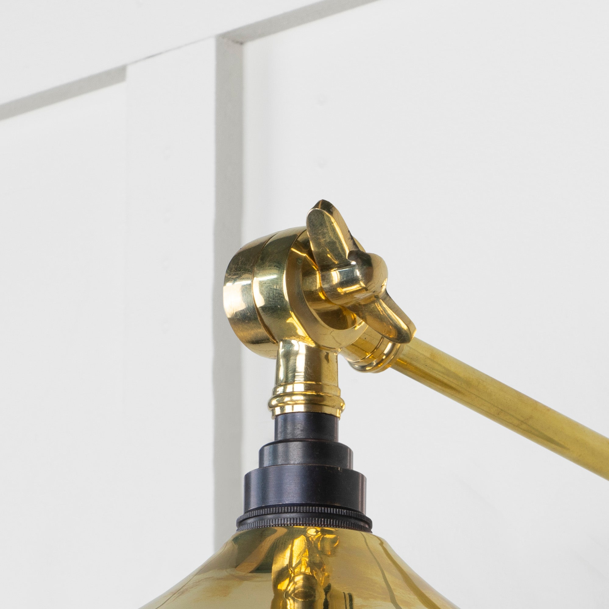 Smooth Brass Flora Wall Light , Detailed close up view of pendant.