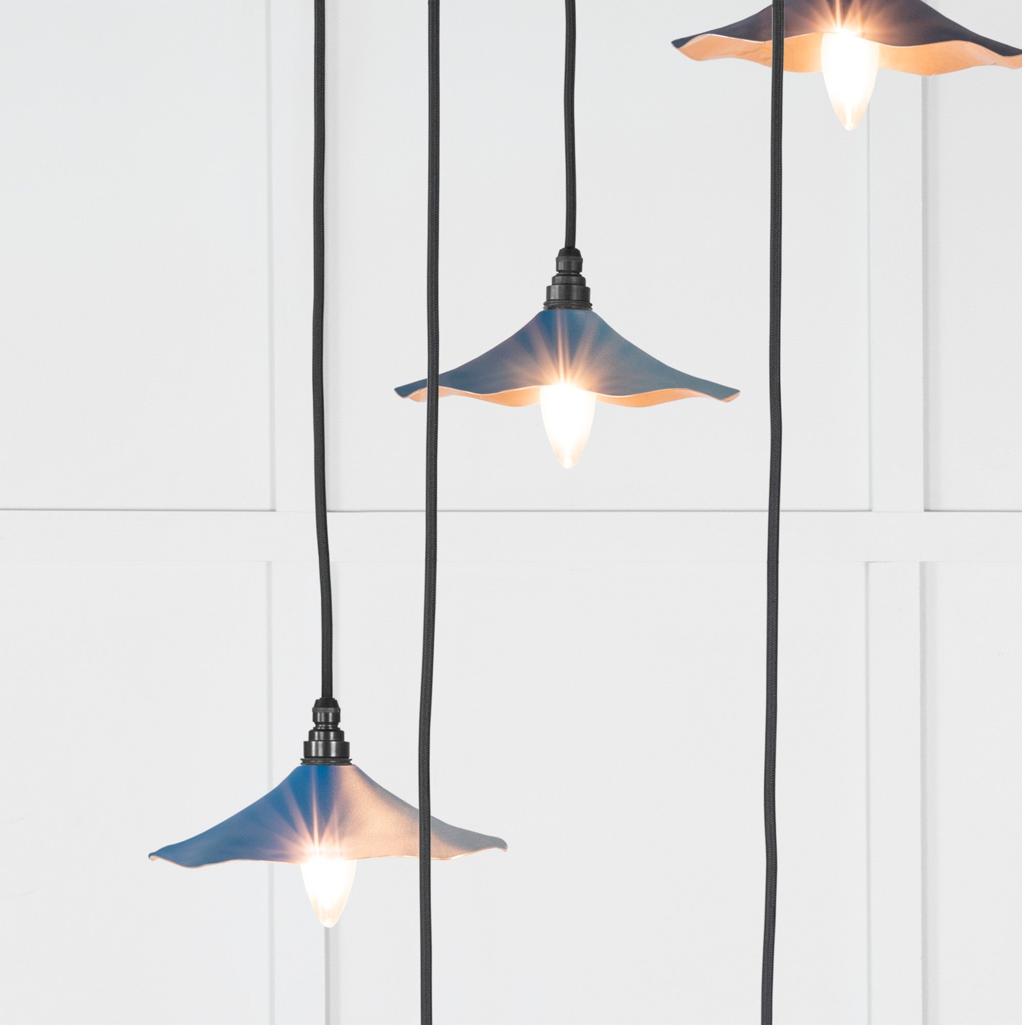 Smooth Copper Flora Cluster Pendant Light Upstream, Underside.