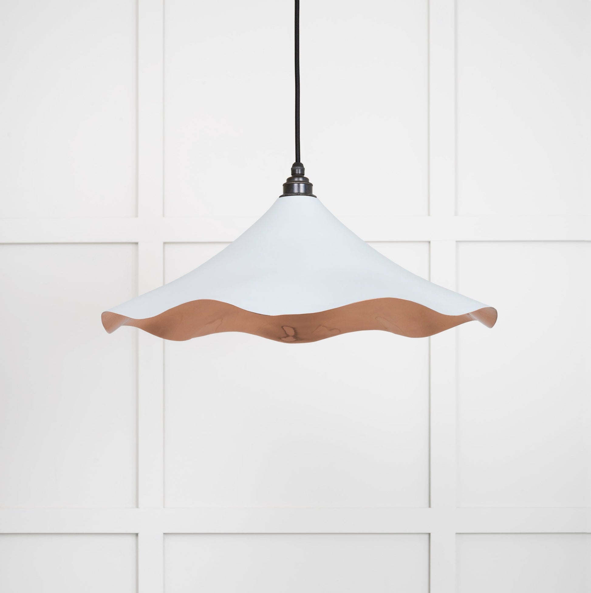 Smooth Copper Flora Pendant Light Birch, Front Side.