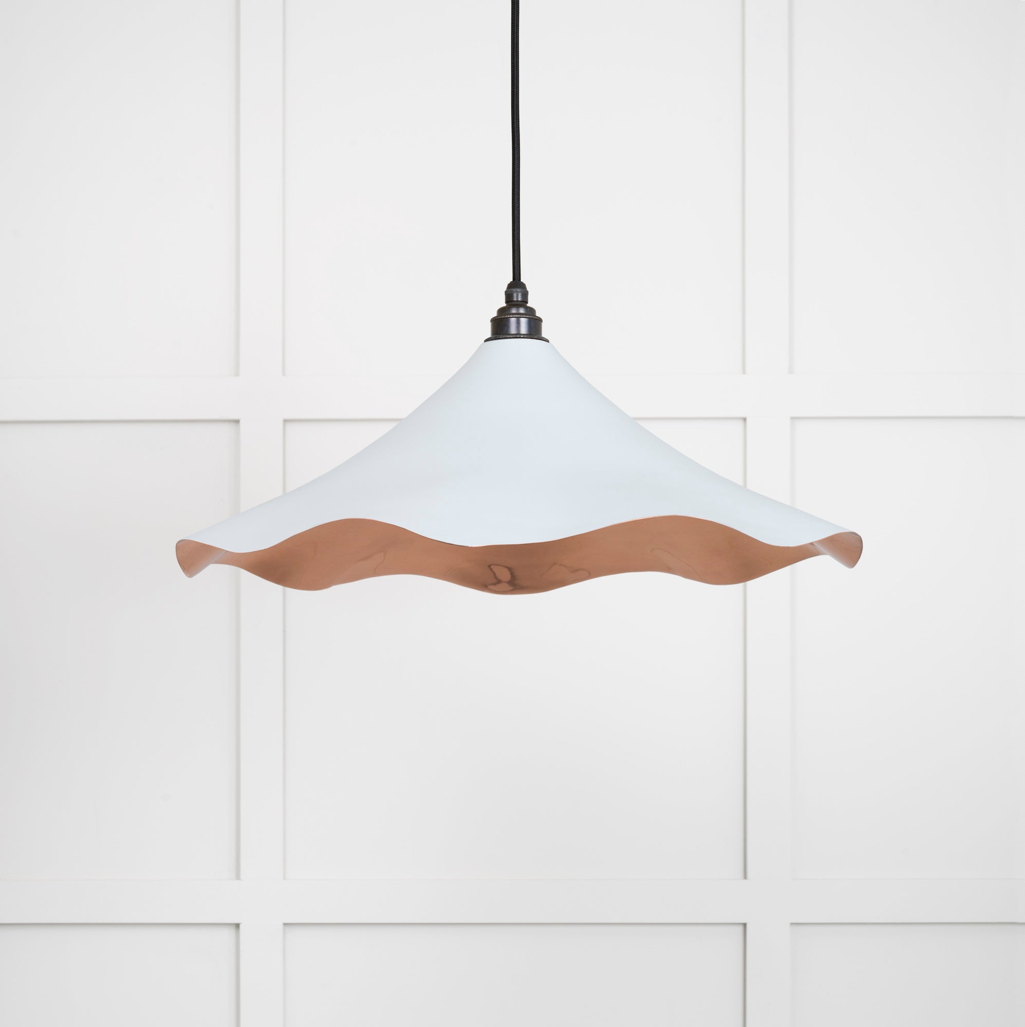 Smooth Copper Flora Pendant Light Birch, Front Side.