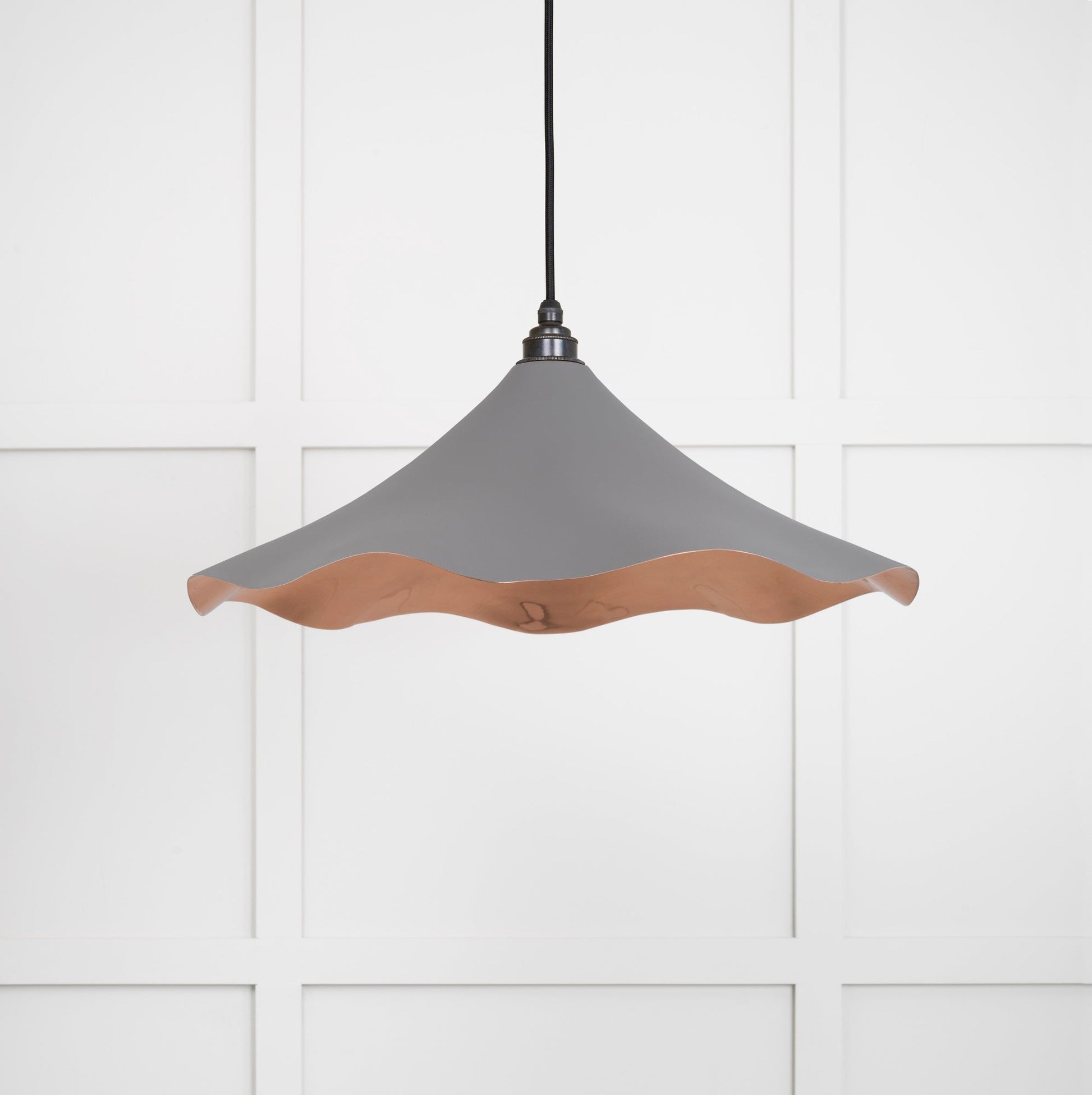 Smooth Copper Flora Pendant Light Bluff, Front Side.