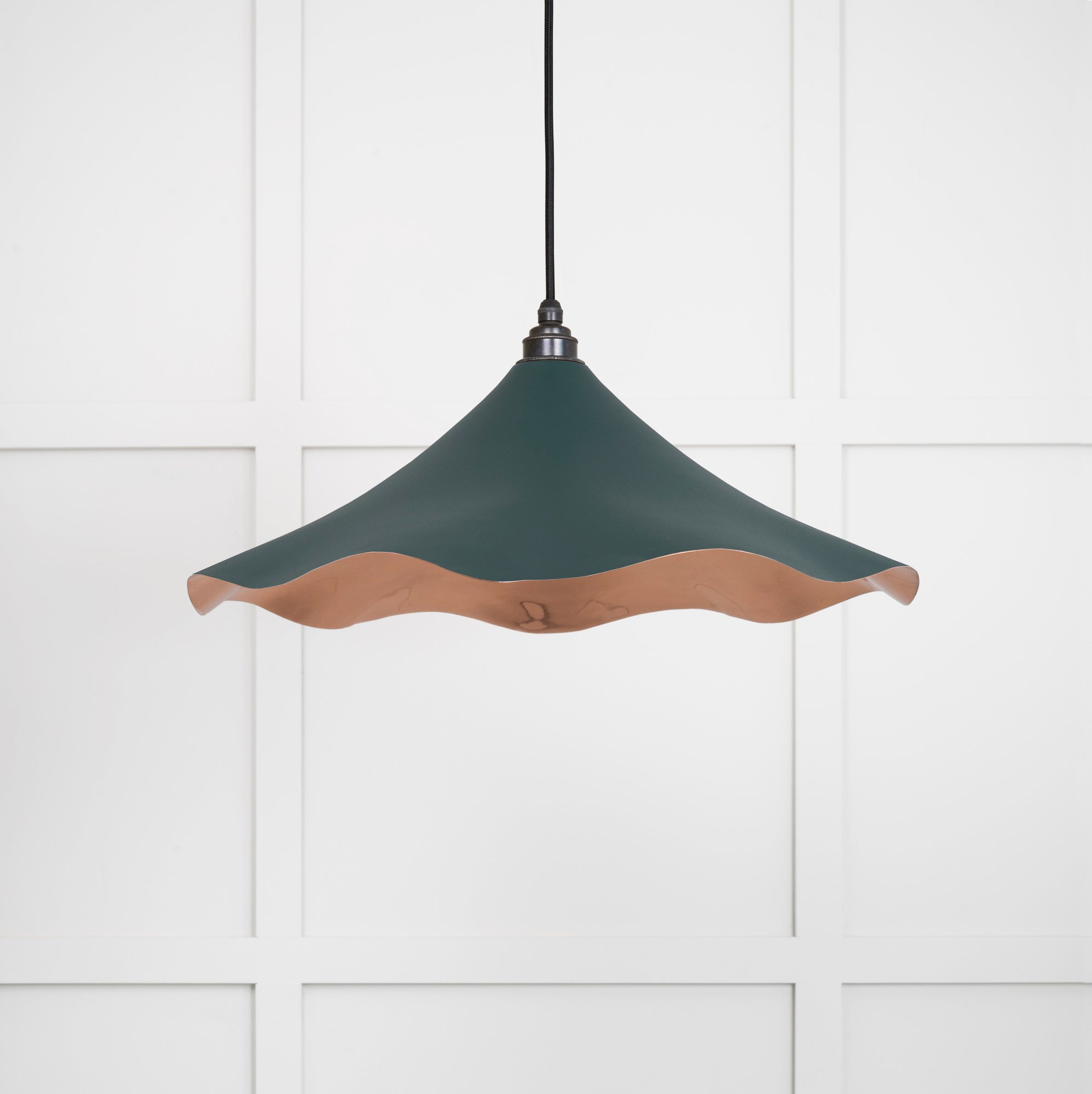Smooth Copper Flora Pendant Light Dingle, Front Side.