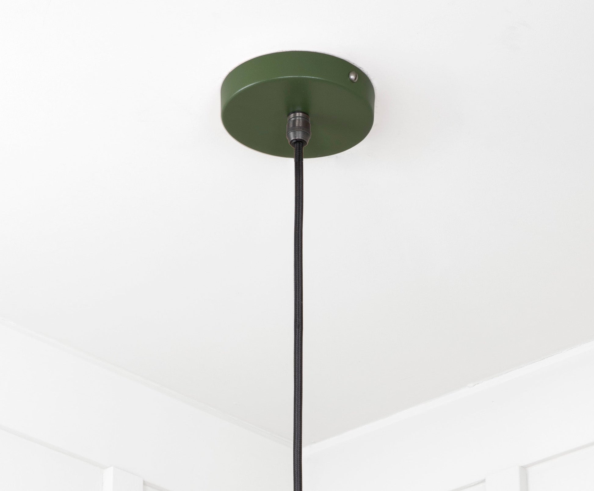 Smooth Copper Flora Pendant Light Heath, close up view of fitting and cable.