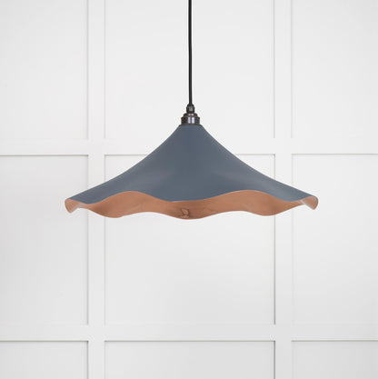 Smooth Copper Flora Pendant Light Slate, Front Side.