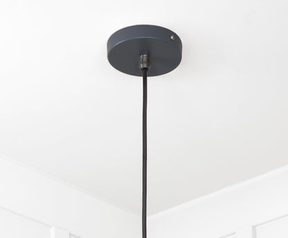Smooth Copper Flora Pendant Light Slate, close up view of fitting and cable.