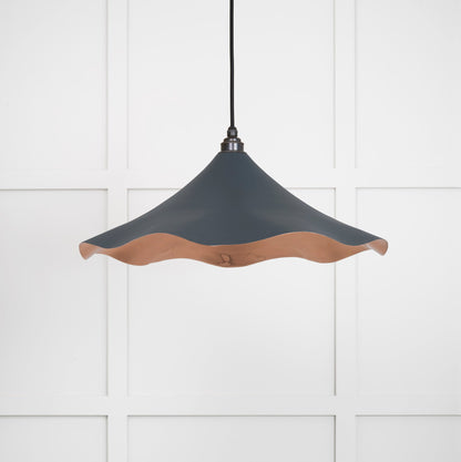 Smooth Copper Flora Pendant Light Soot, Front Side.