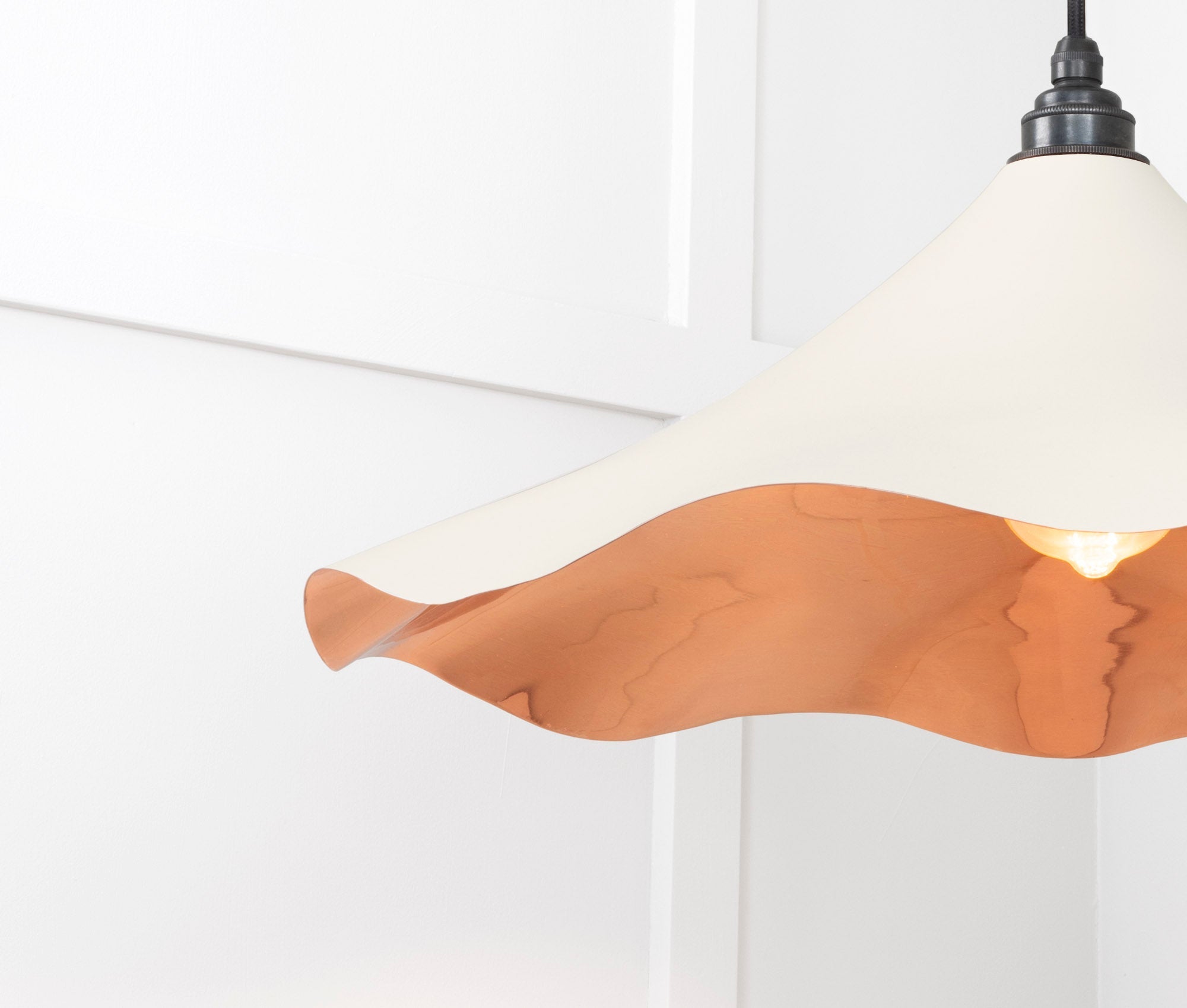Smooth Copper Flora Pendant Light Teasel, Detailed close up view of pendant.