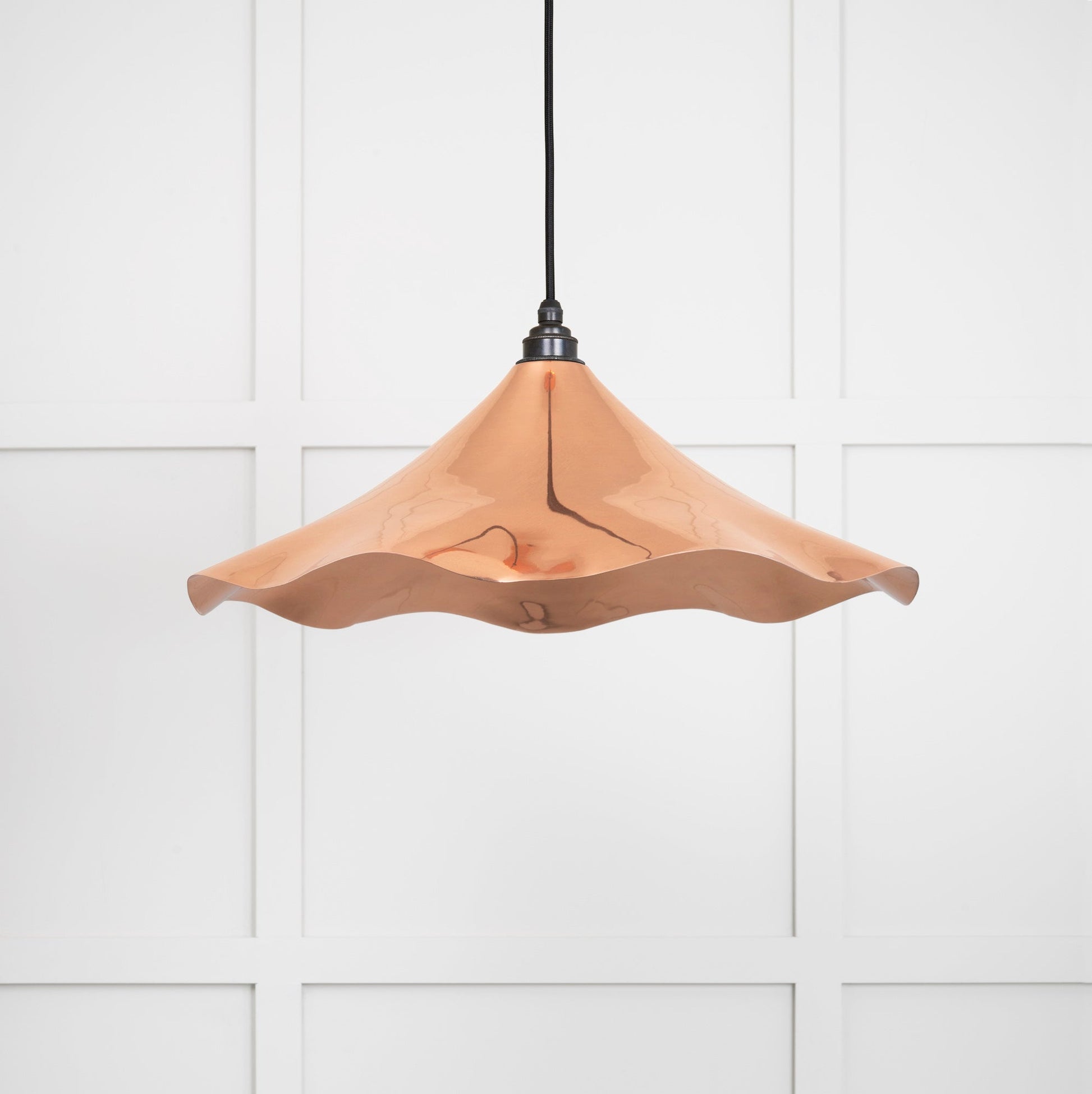 Smooth Copper Flora Pendant Light , Front Side.