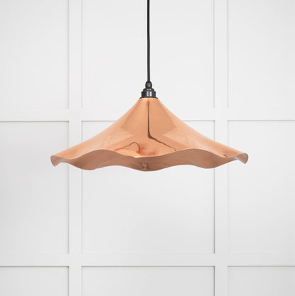 Smooth Copper Flora Pendant Light , Front Side.