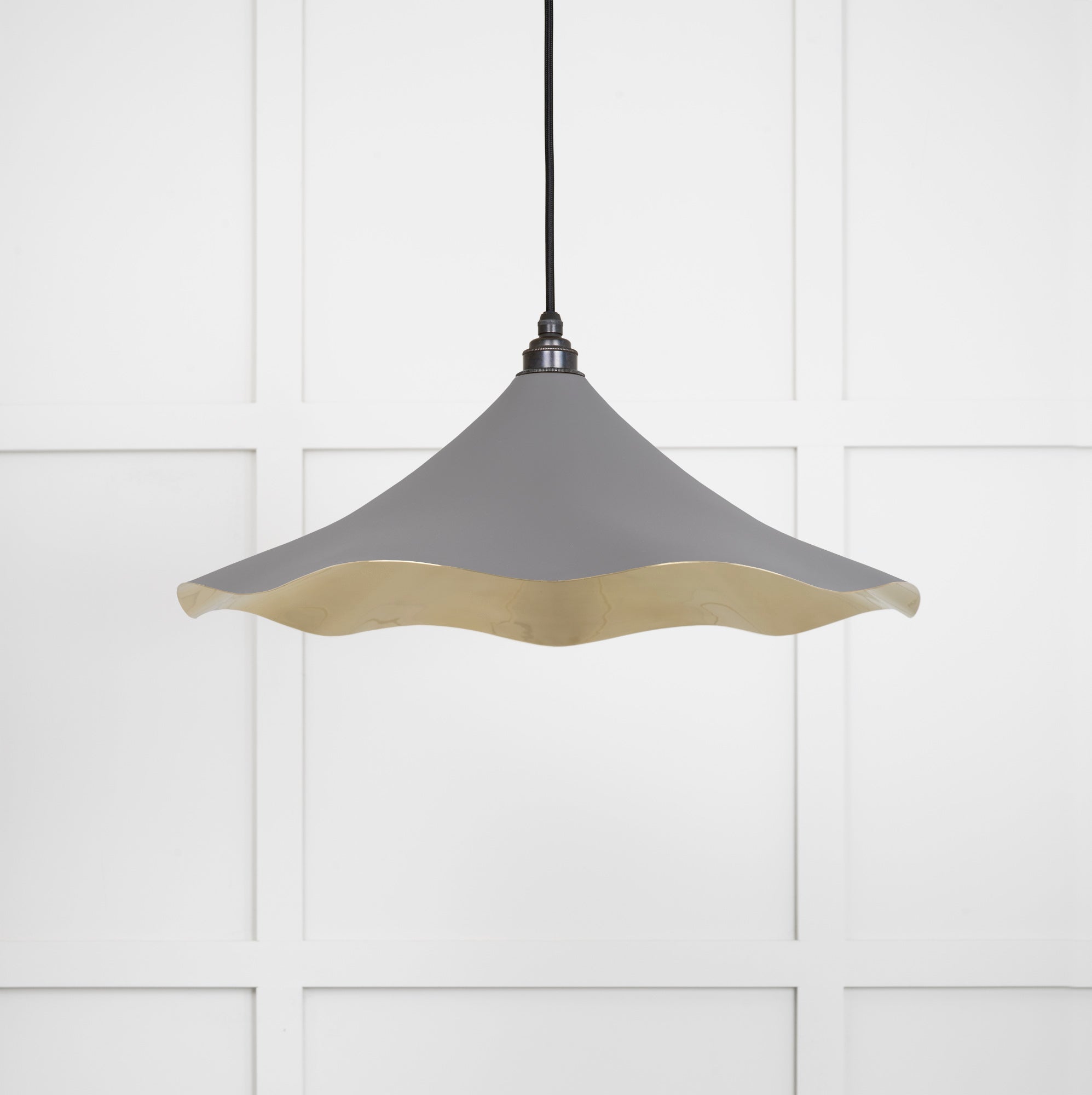 Smooth Brass Flora Pendant Light Bluff, Front Side.