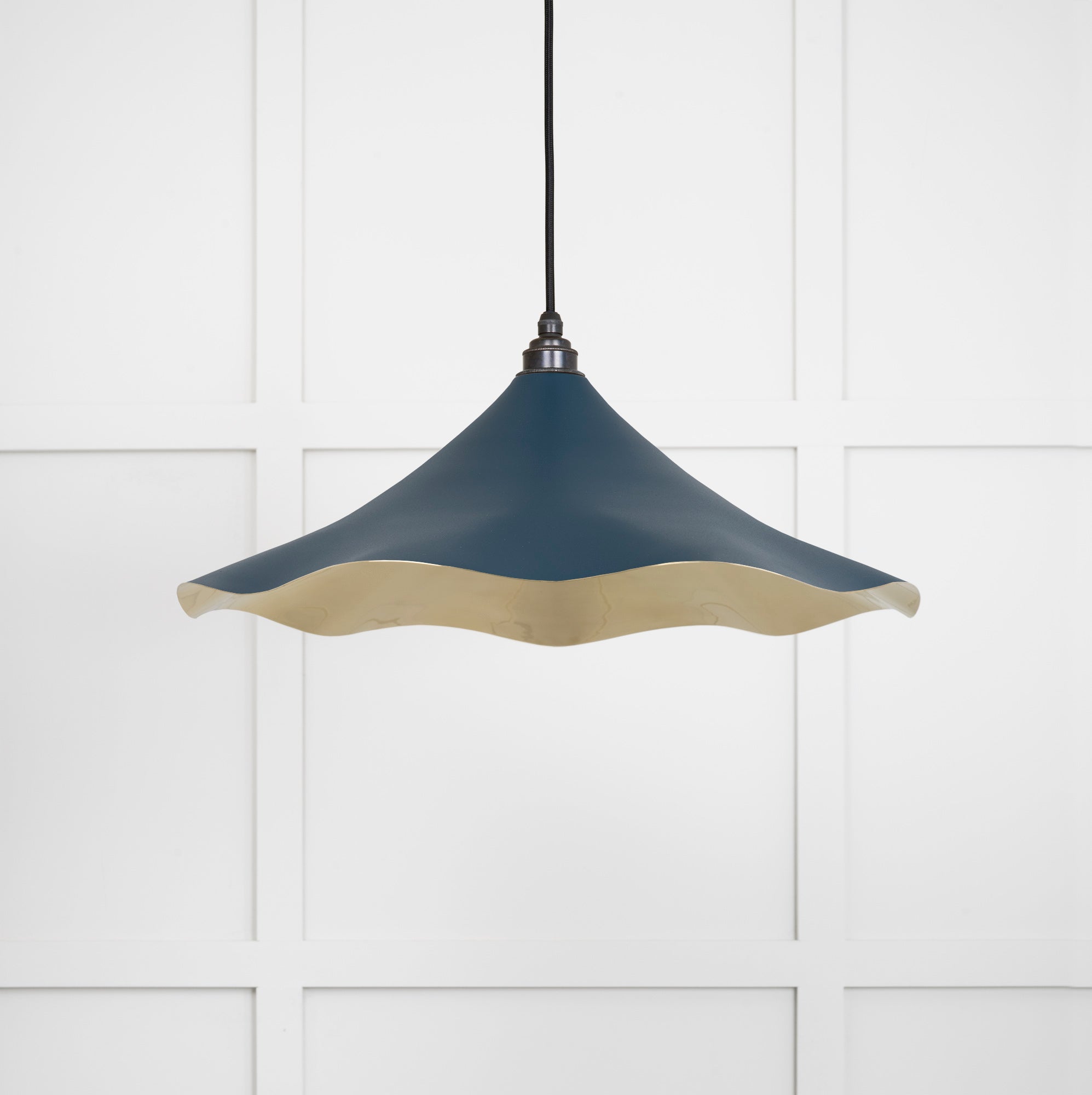 Smooth Brass Flora Pendant Light Dusk, Front Side.