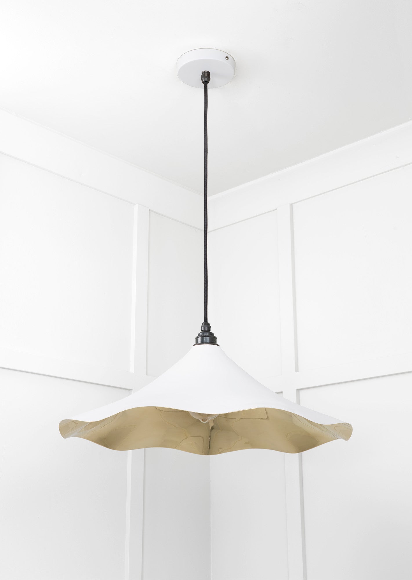 Smooth Brass Flora Pendant Light Flock, Underside.