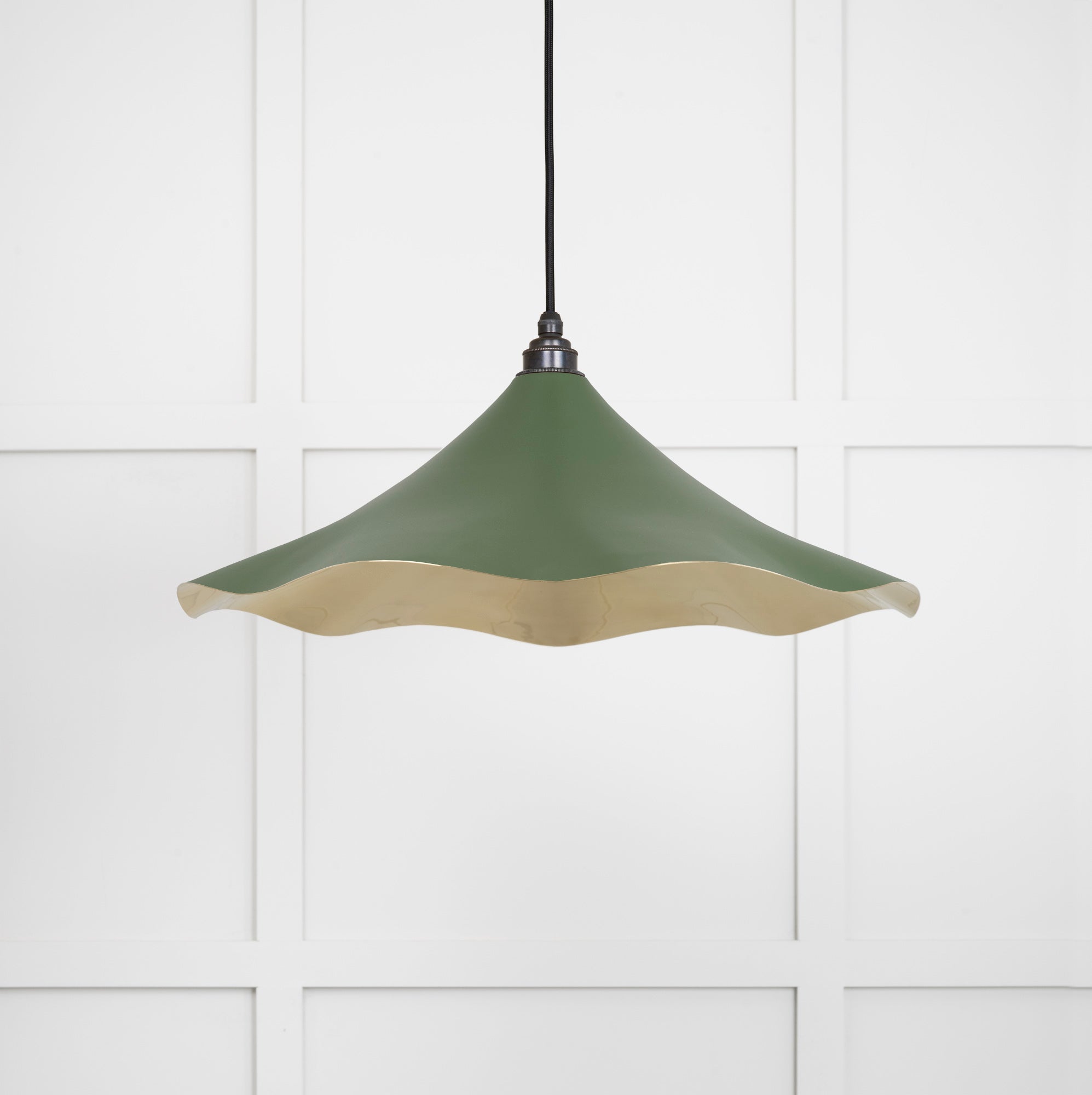 Smooth Brass Flora Pendant Light Heath, Front Side.