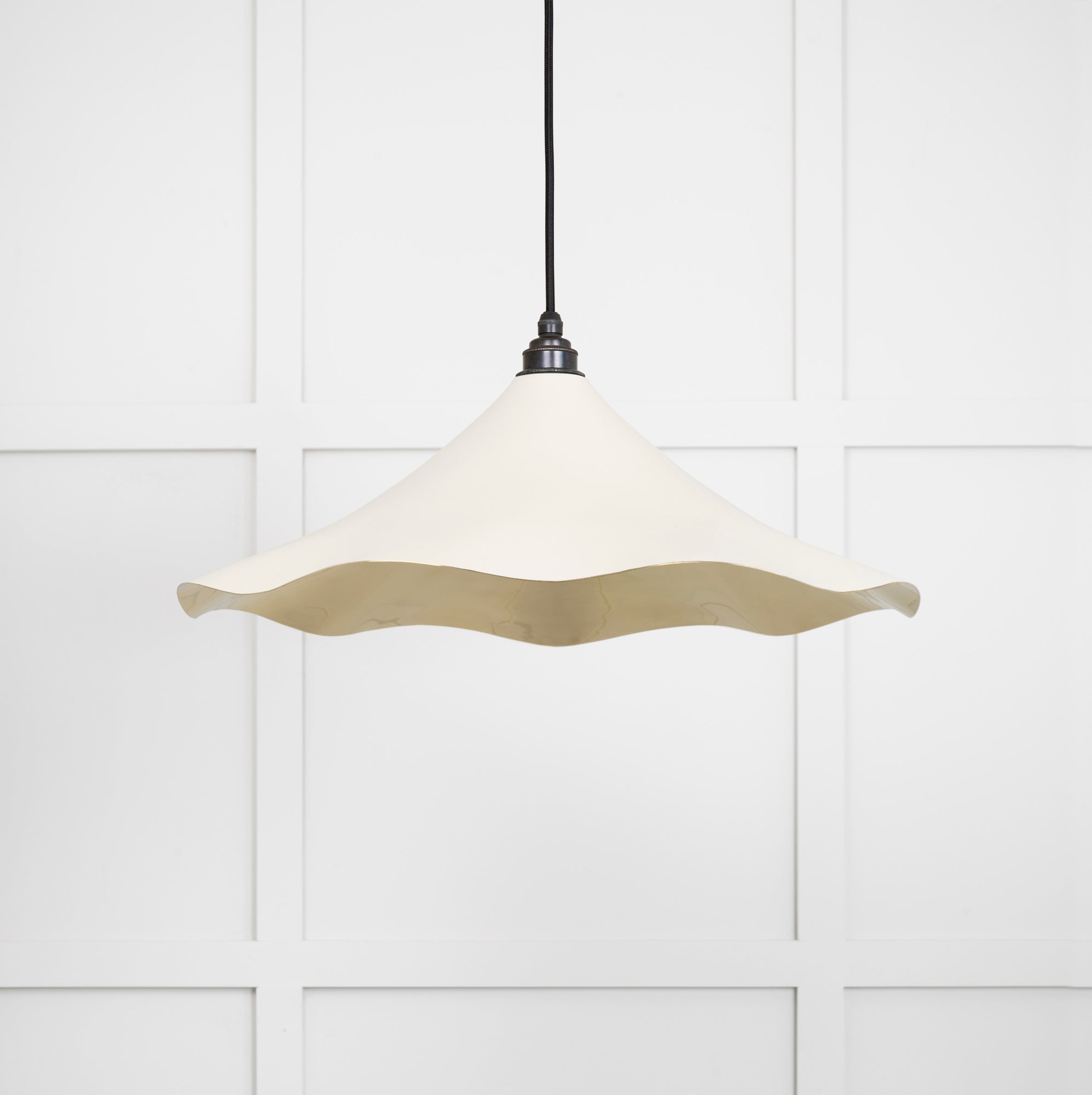 Smooth Brass Flora Pendant Light Teasel, Front Side.