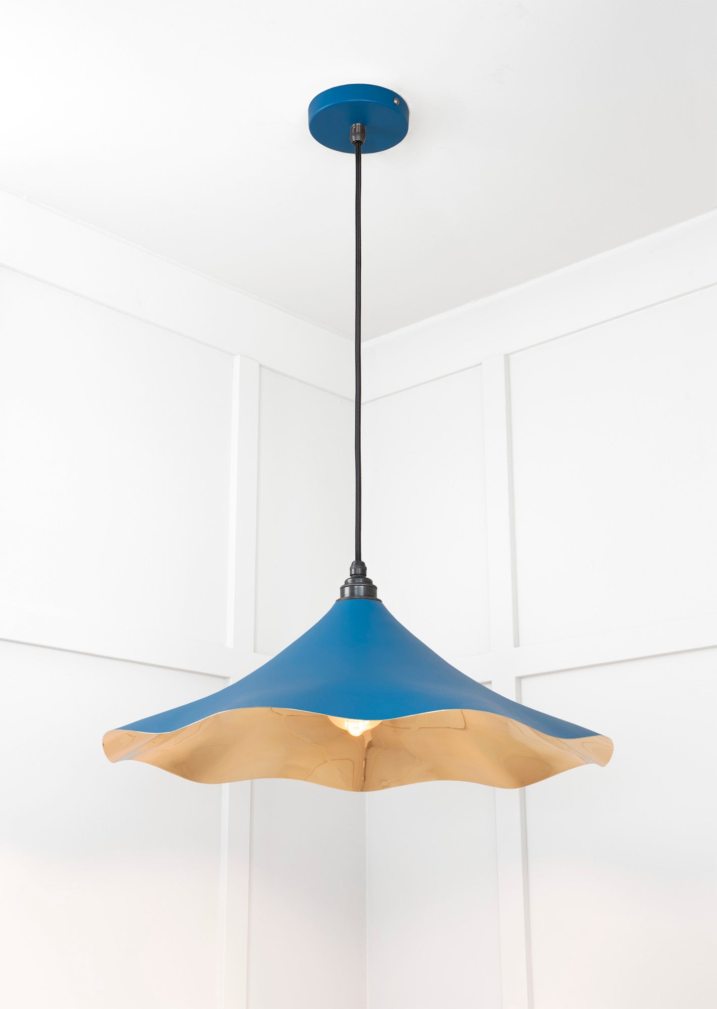 Smooth Brass Flora Pendant Light Upstream, Underside.