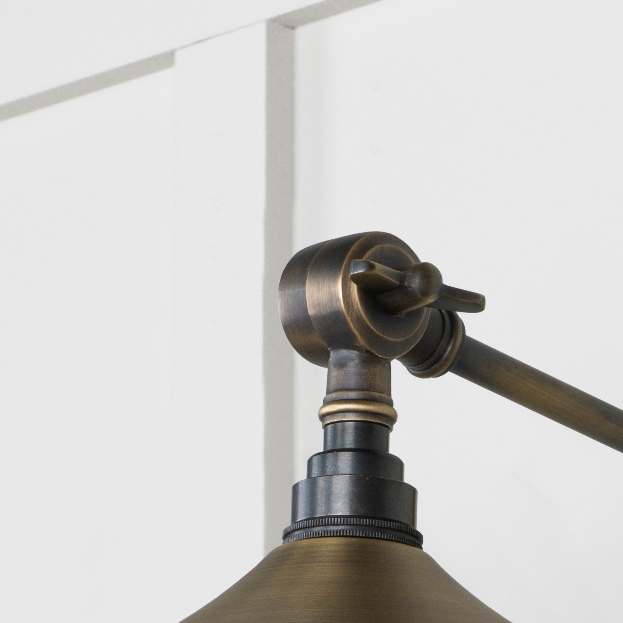 Aged Brass Flora Wall Light , Detailed close up view of pendant.