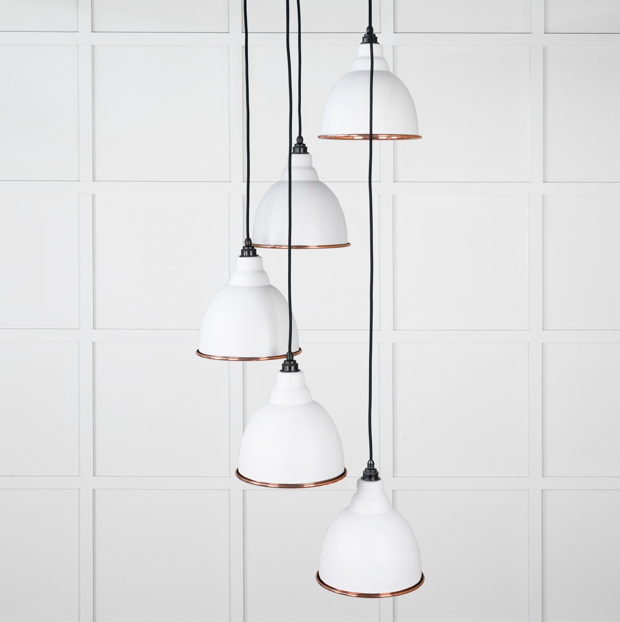 Smooth Copper Brindley Cluster Pendant Light Flock, Front Side.