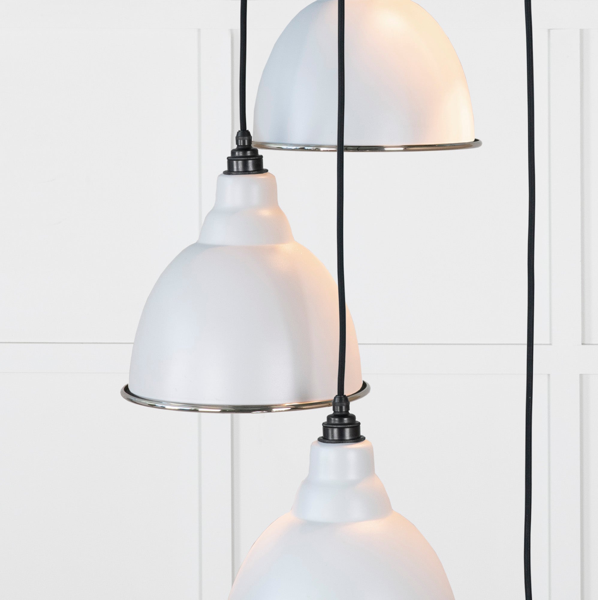Smooth Nickel Brindley Cluster Pendant Light Birch, Underside.