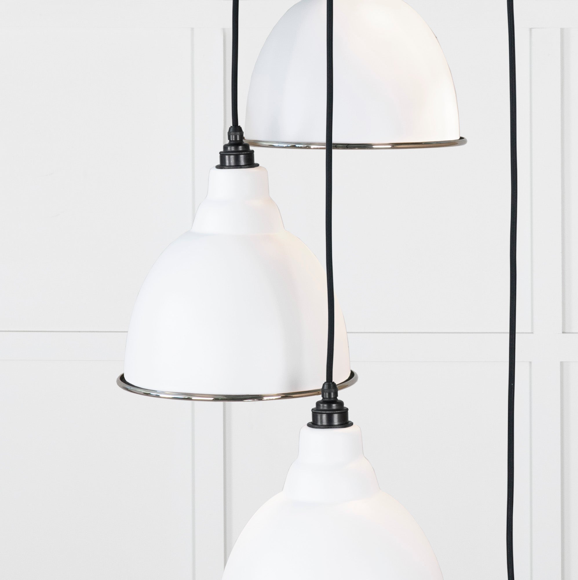 Smooth Nickel Brindley Cluster Pendant Light Flock, Underside.