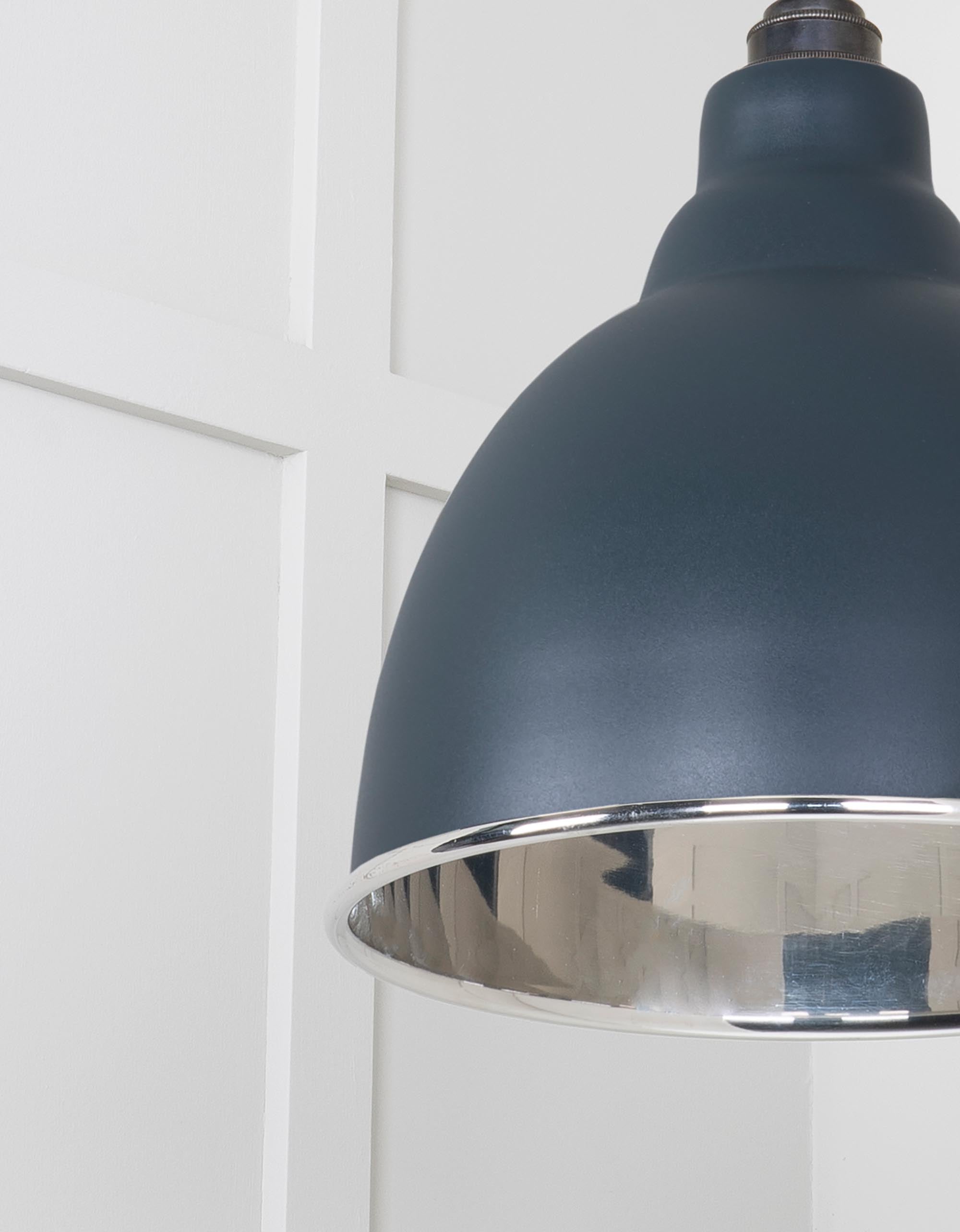 Smooth Nickel Brindley Cluster Pendant Light Soot, Underside.