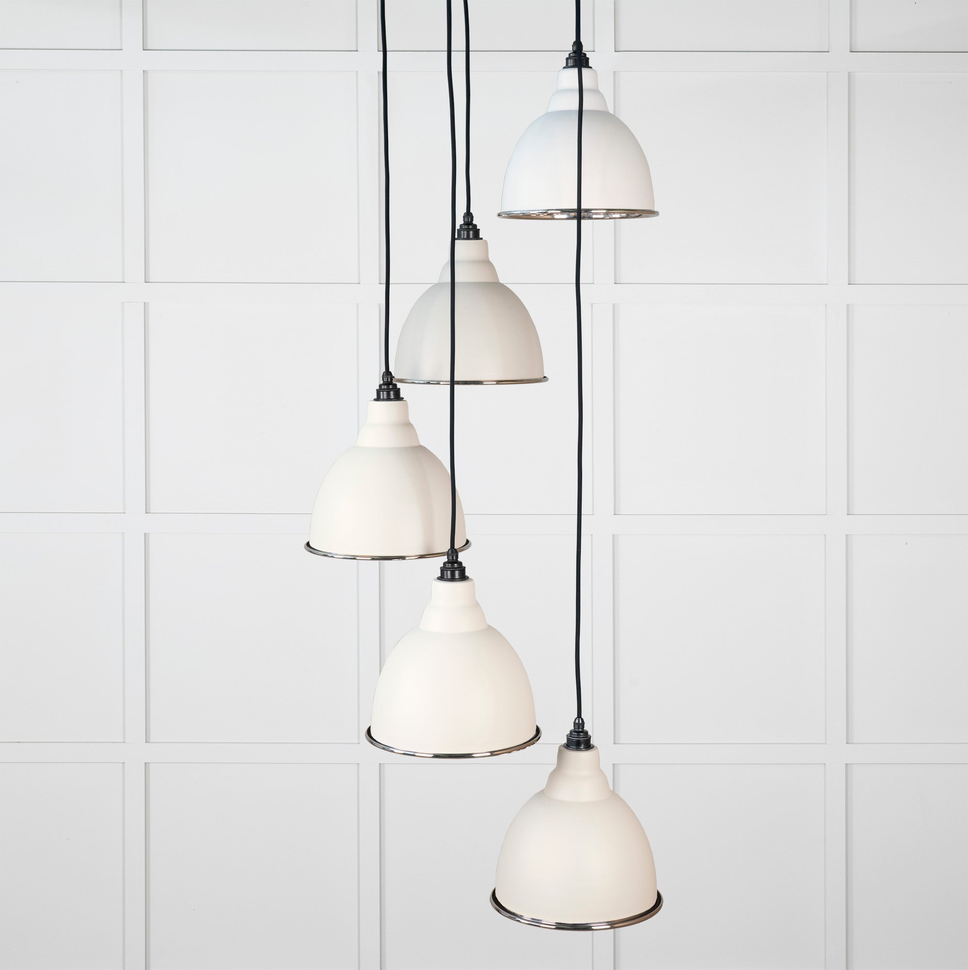 Smooth Nickel Brindley Cluster Pendant Light Teasel, Front Side.
