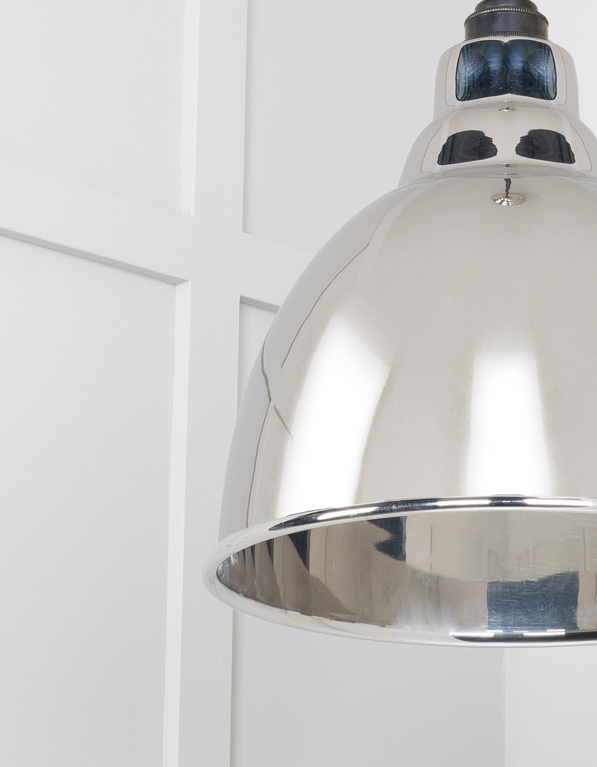Smooth Nickel Brindley Cluster Pendant Light , Underside.