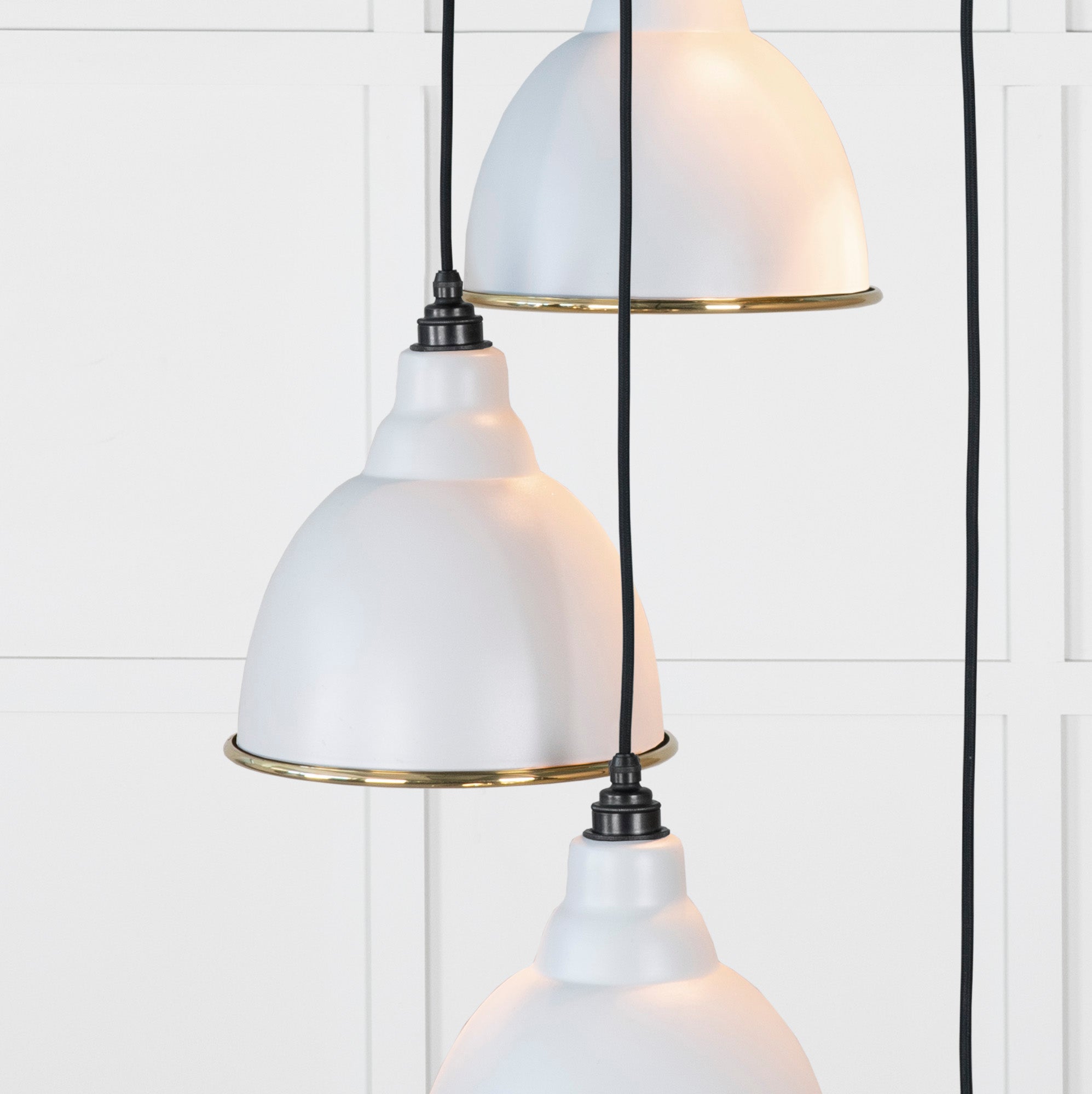 Smooth Brass Brindley Cluster Pendant Light Birch, Underside.