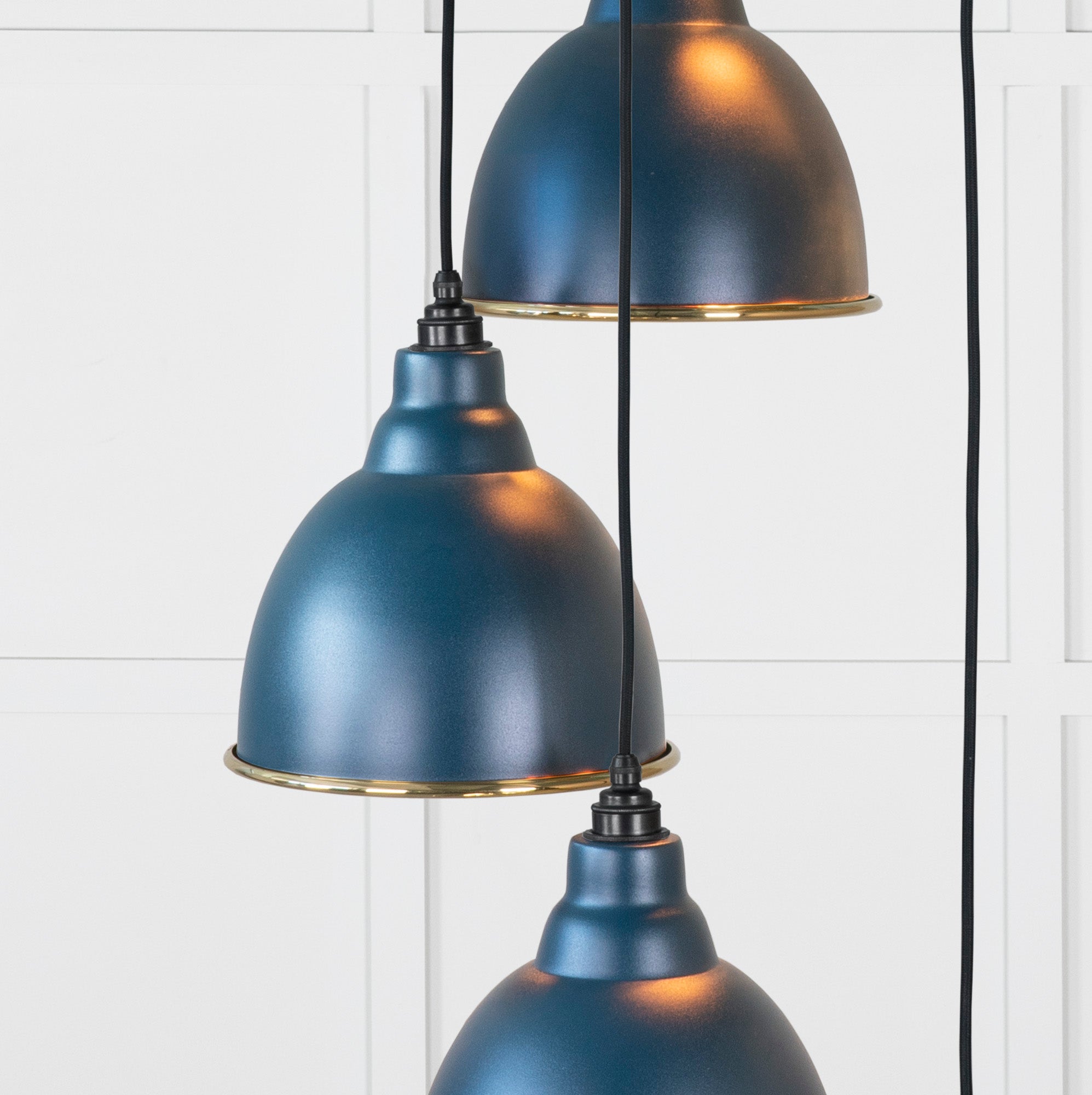 Smooth Brass Brindley Cluster Pendant Light Dusk, Underside.