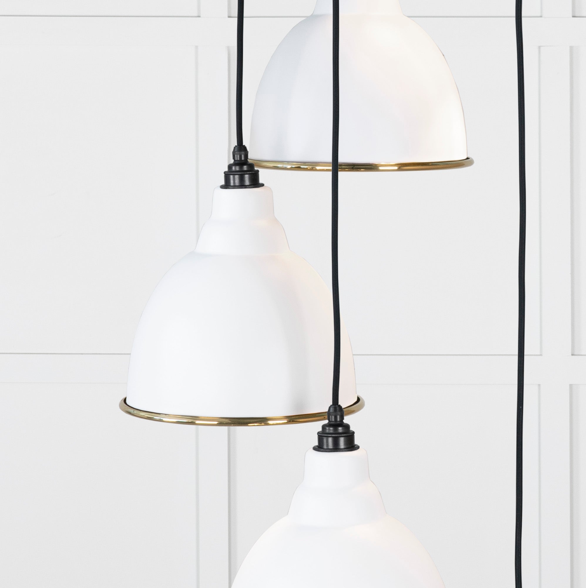 Smooth Brass Brindley Cluster Pendant Light Flock, Underside.