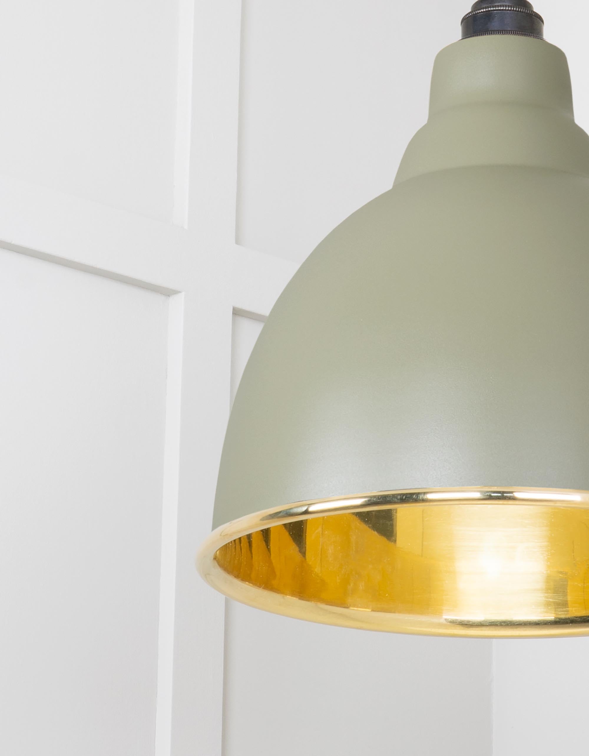 Smooth Brass Brindley Cluster Pendant Light Tump, Underside.