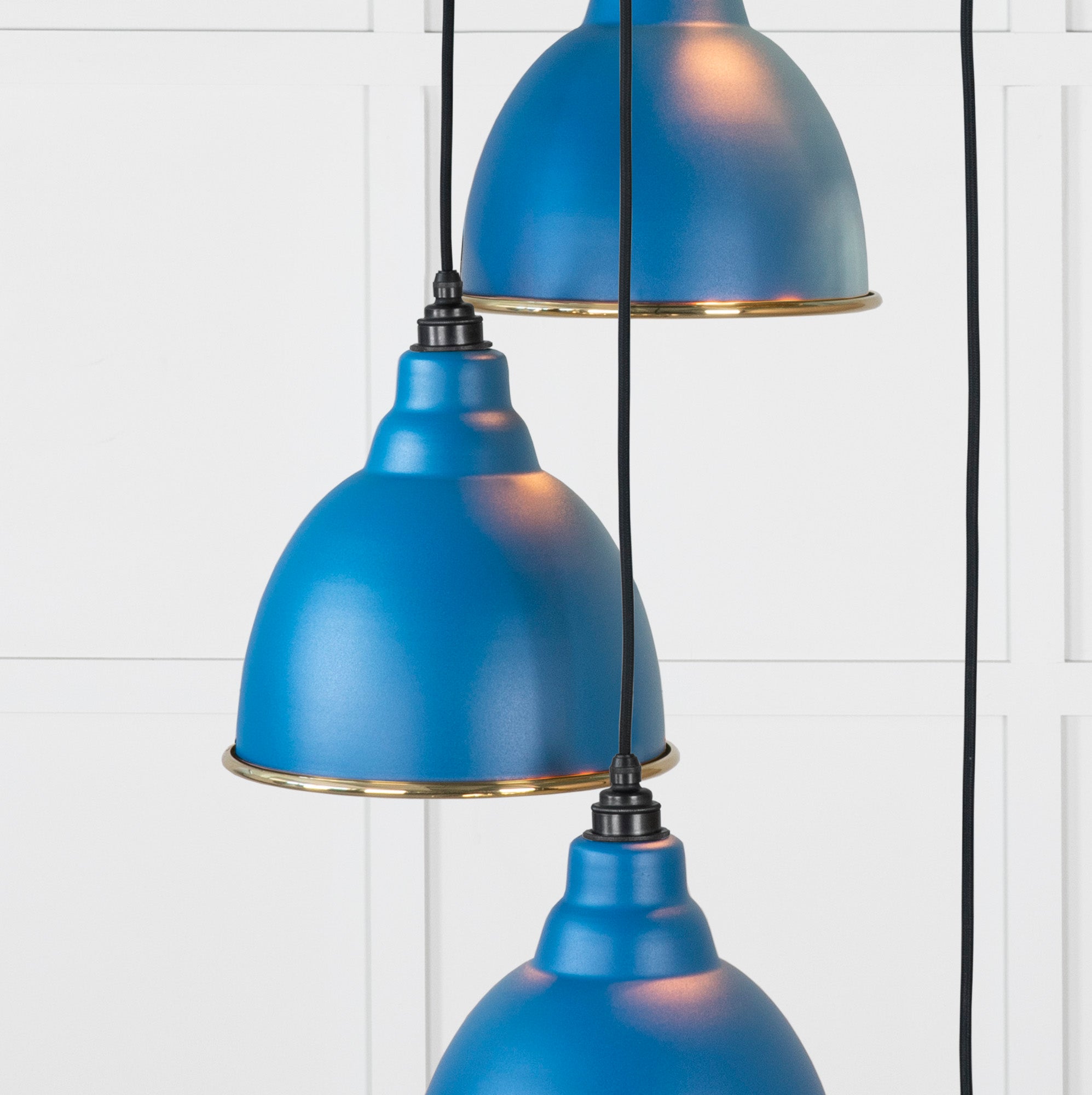 Smooth Brass Brindley Cluster Pendant Light Upstream, Underside.