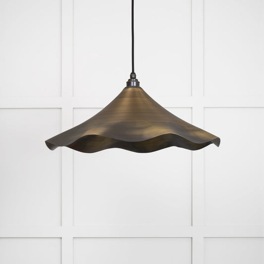 Aged Brass Flora Pendant Light , Front Side.