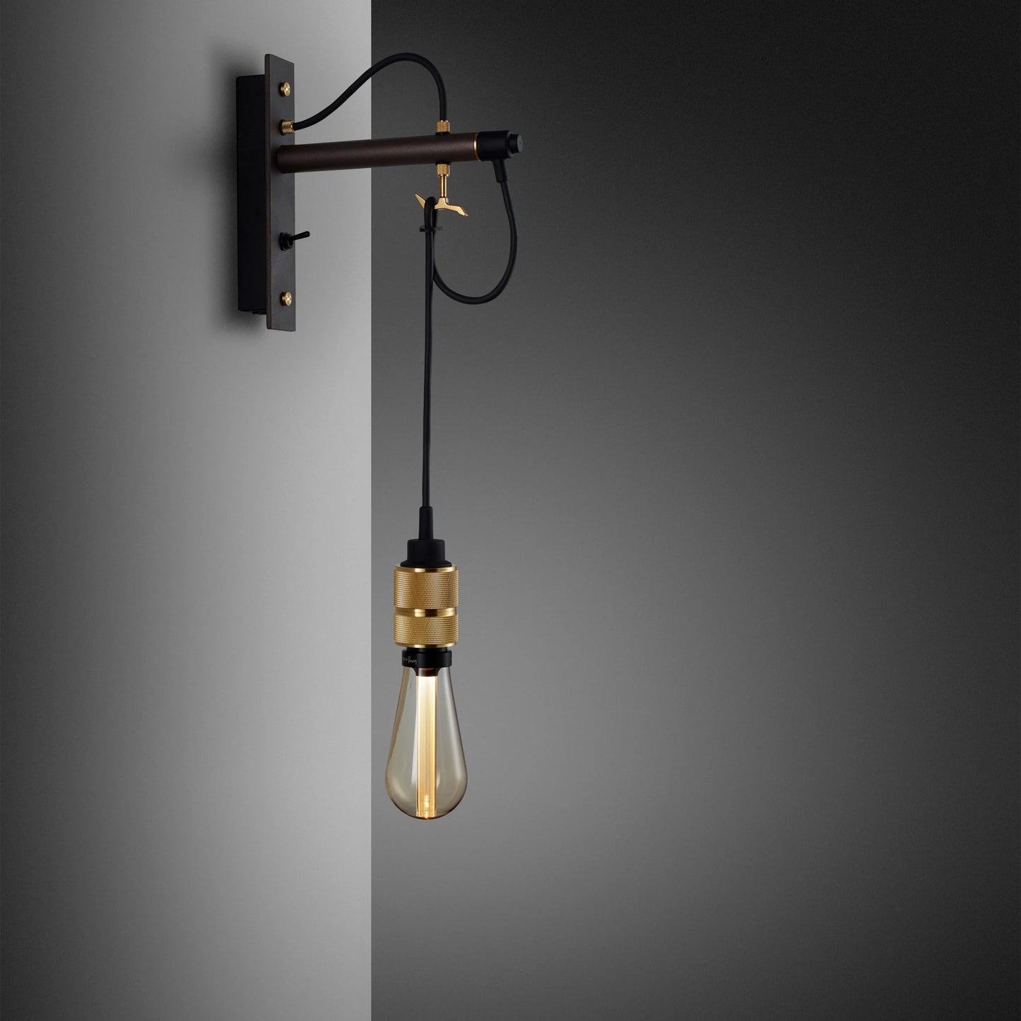 Hooked Wall Light/ Nude/ Graphite Bronze gold tinted bulb