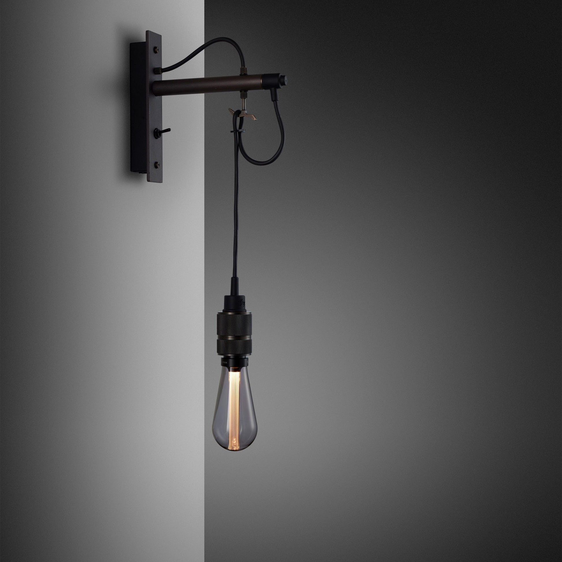 Hooked Wall Light/ Nude/ Graphite smoked bronze with smoked bronze bulb
