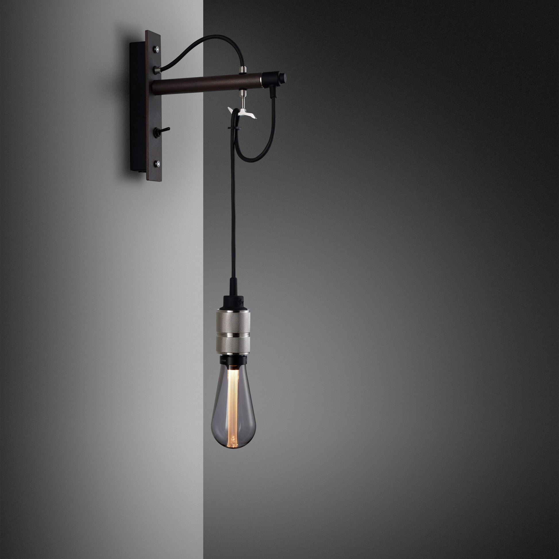 Hooked Wall Light/ Nude/ Graphite Steel smoked bronze bulb
