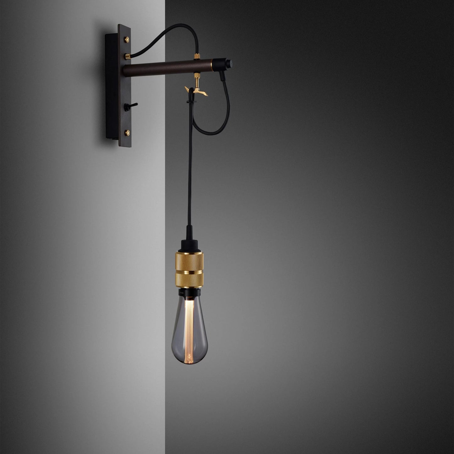 Hooked Wall Light/ Nude/ Graphite Bronze smoked bronze bulb