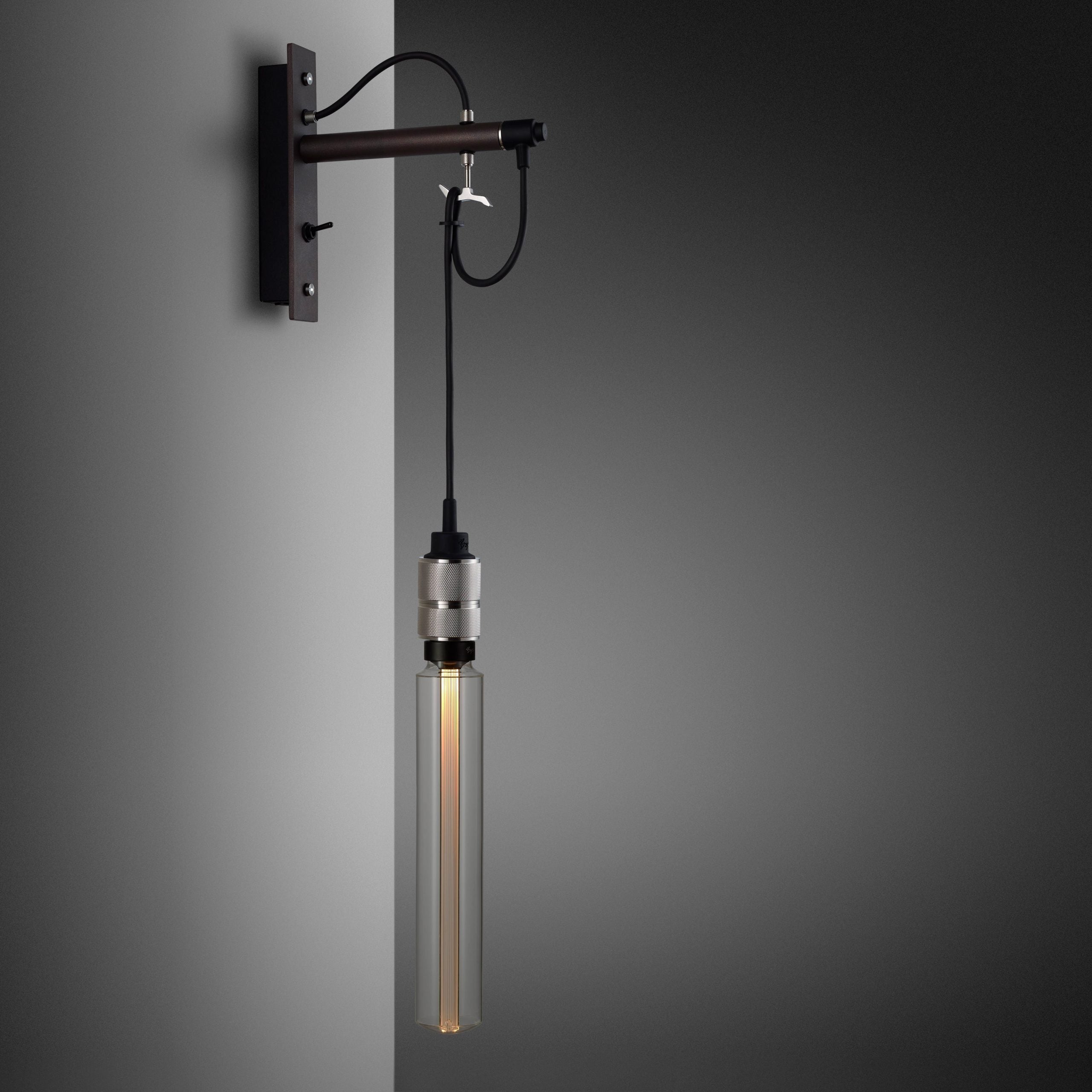 Hooked Wall Light/ Nude/ Graphite Steel long bulb