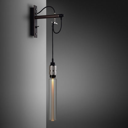 Hooked Wall Light/ Nude/ Graphite Steel long bulb