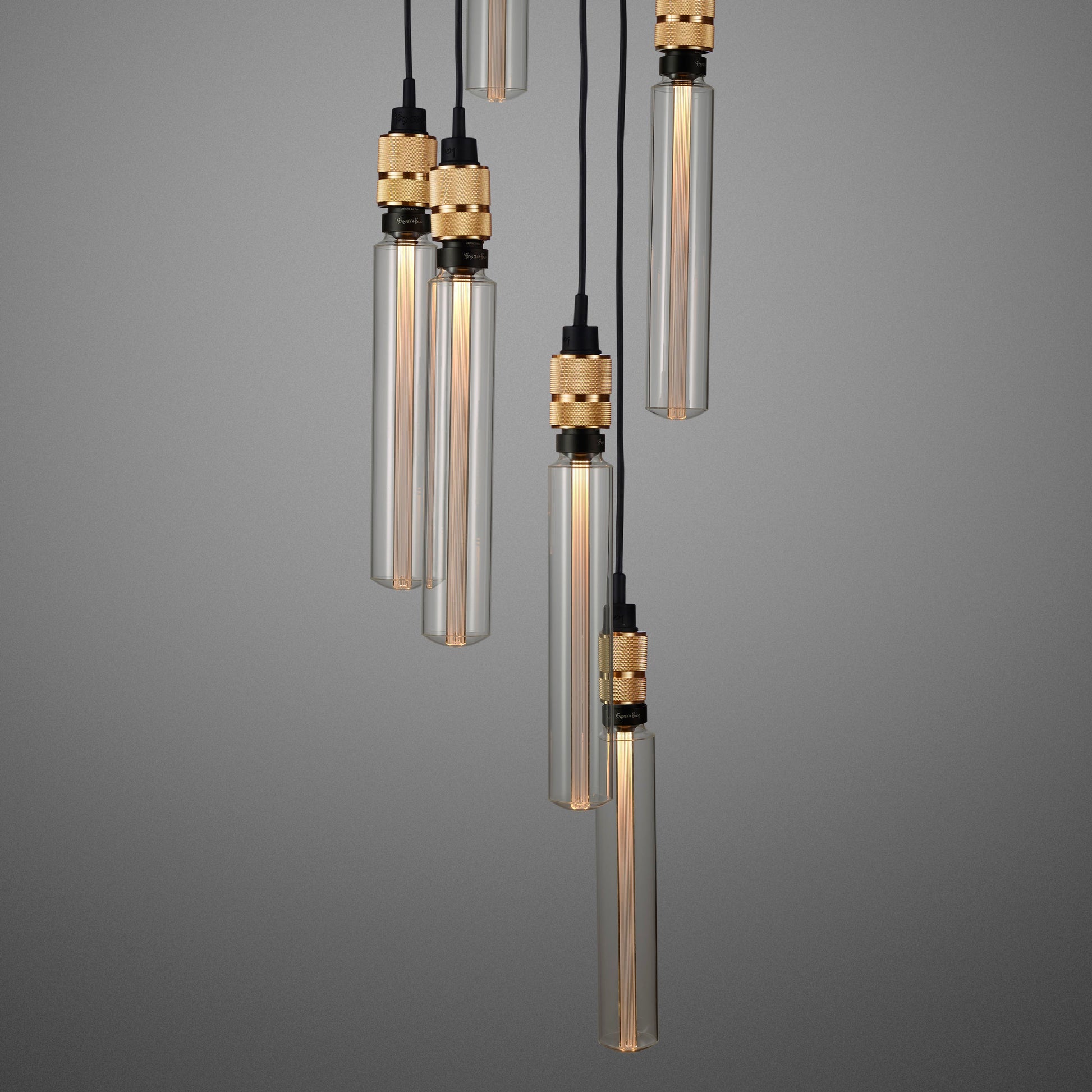 Brass Hooked 6.0 / Nude Pendant Celling light long bulbs