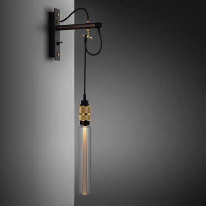 Hooked Wall Light/ Nude/ Graphite Bronze long bulb 