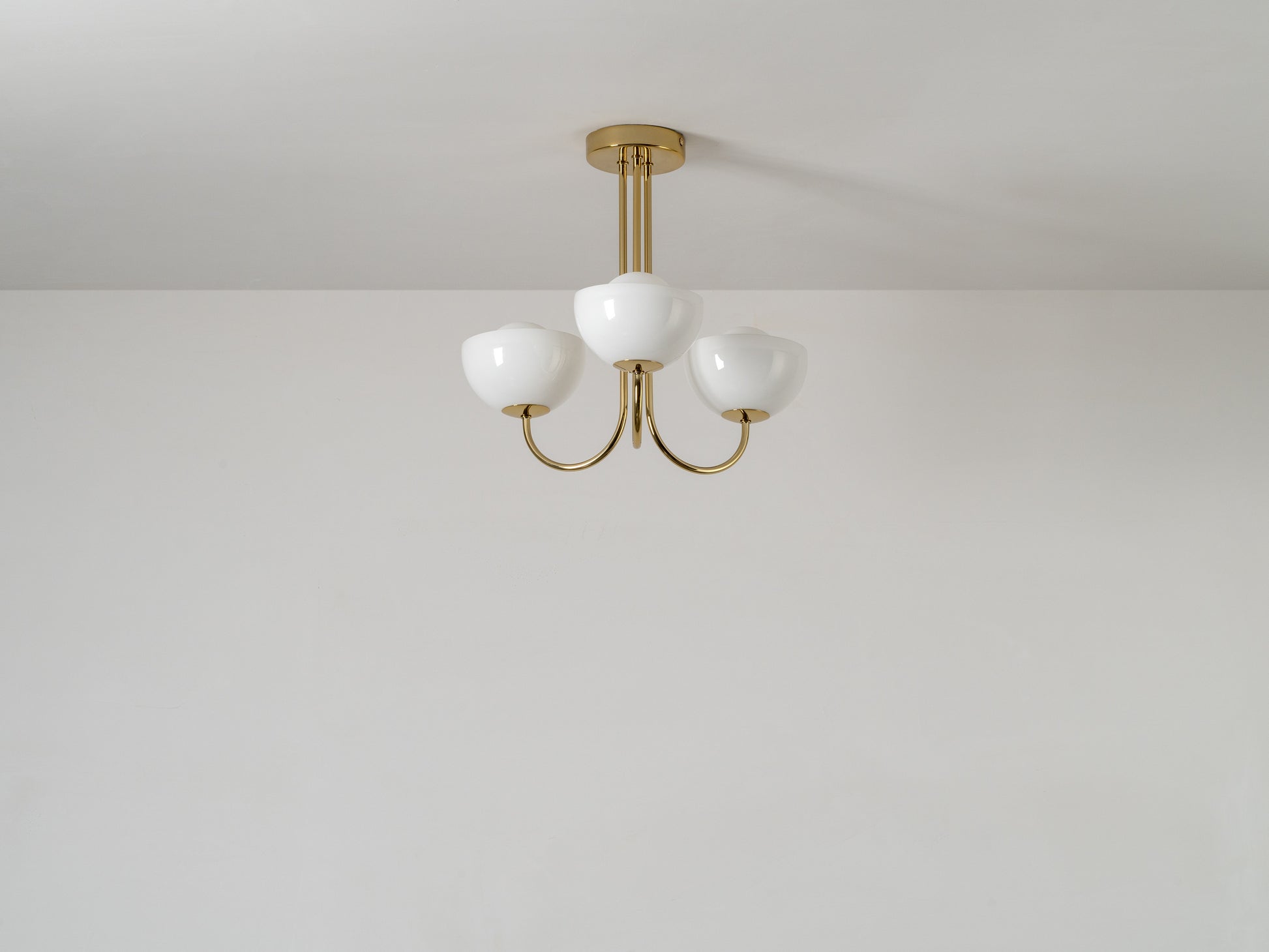3 Light Dome Ceiling Light brass, product shot