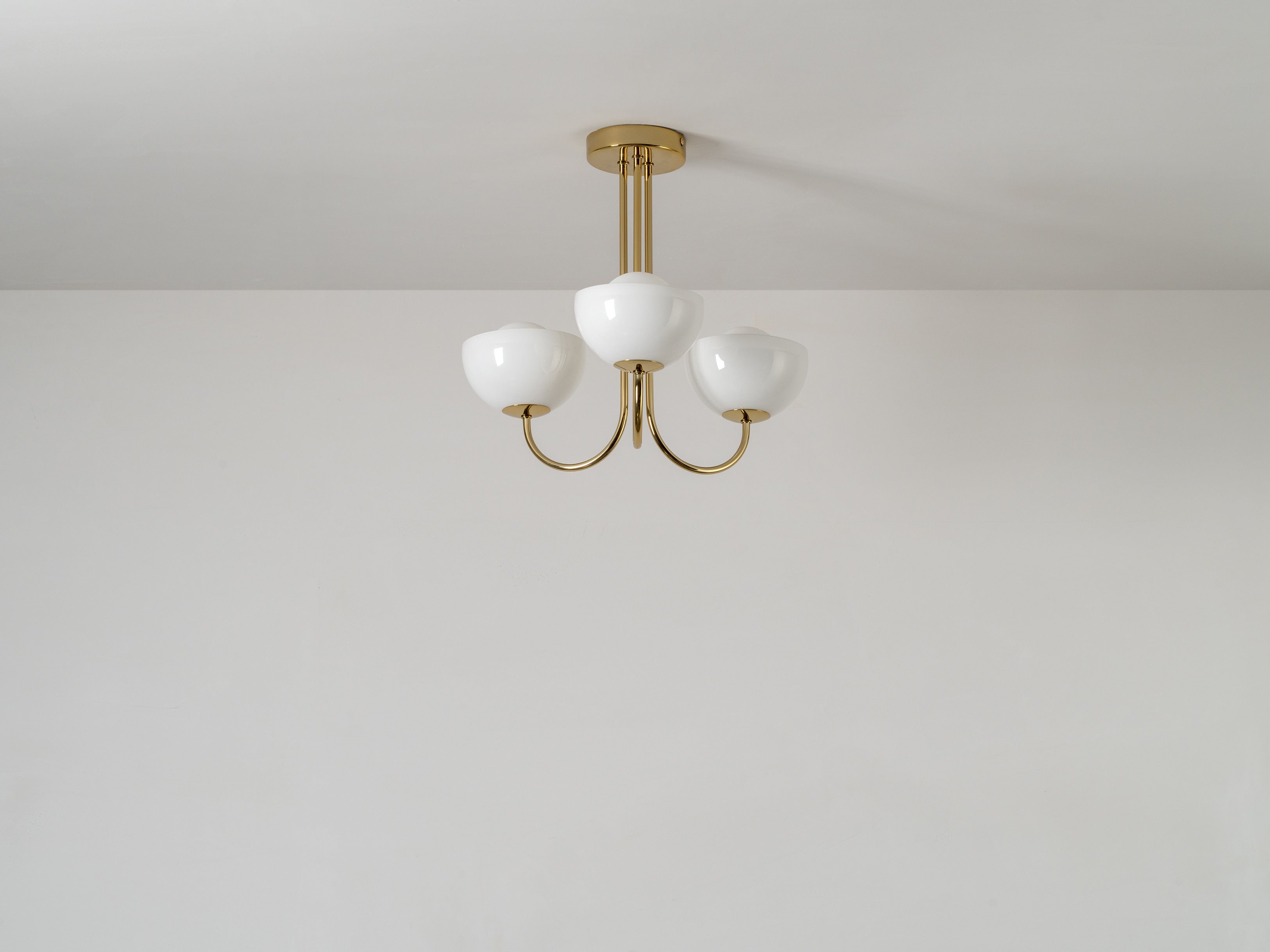 3 Light Dome Ceiling Light brass, product shot