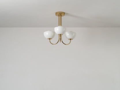 3 Light Dome Ceiling Light brass, product shot