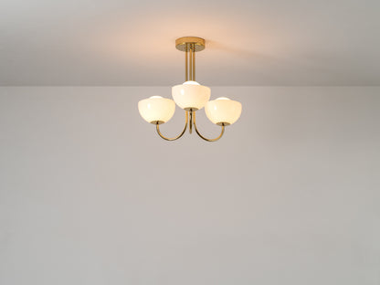 3 Light Dome Ceiling Light brass, product shot