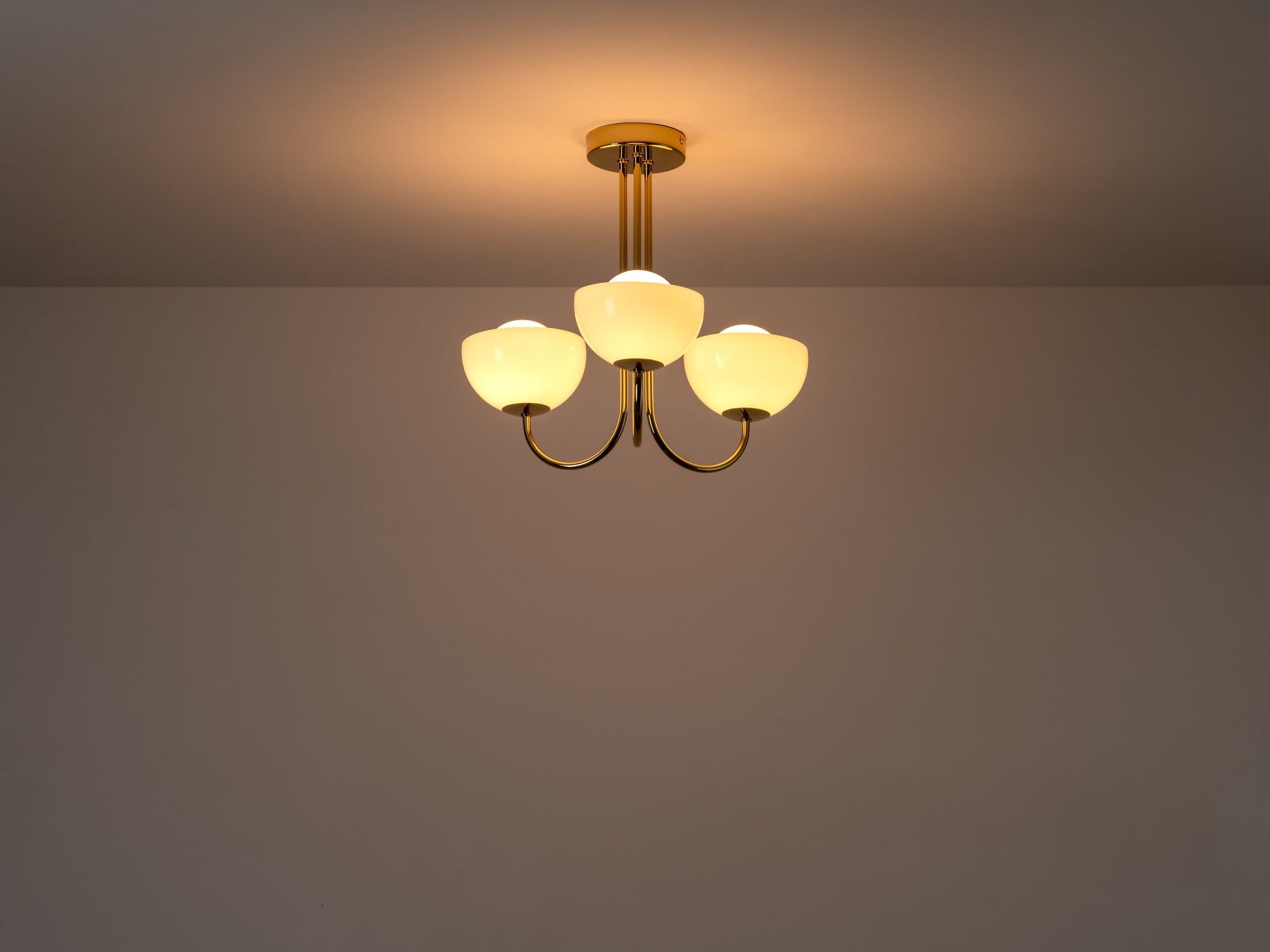 3 Light Dome Ceiling Light brass, product shot