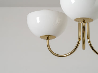 3 Light Dome Ceiling Light brass, product shot