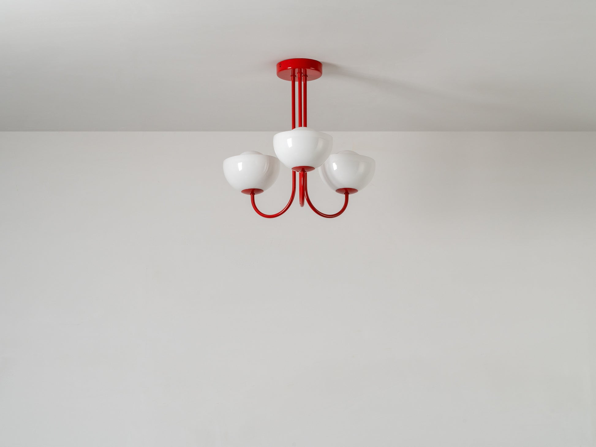 3 Light Dome Ceiling Light jam Red, product shot