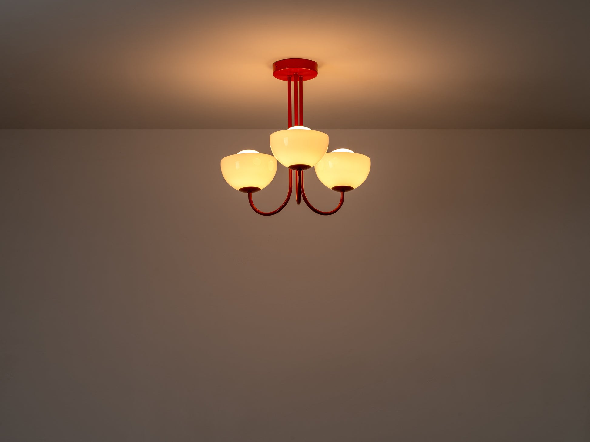 3 Light Dome Ceiling Light jam Red, product shot